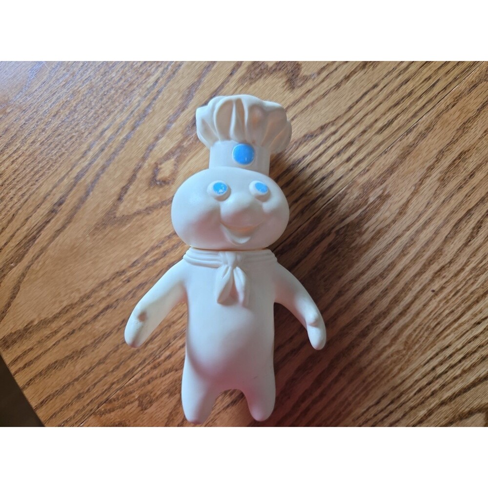 VINTAGE 1971 PILLSBURY DOUGHBOY SQUEEZABLE SOFT RUBBER SWIVEL HEAD -7”